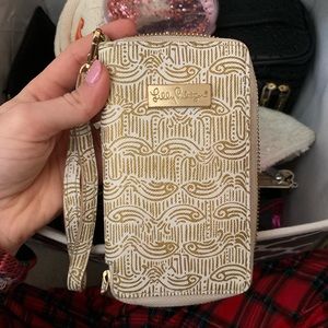 Lilly Pulitzer gold and white wallet